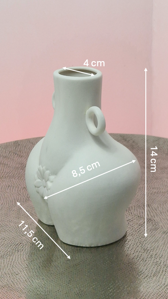 Vase Décoratif "Silhouette Féminine avec fleur"