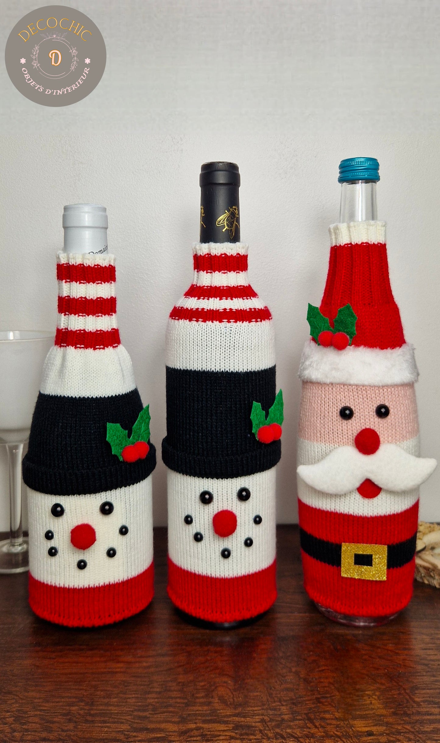 Habillage housse de Bouteille "Noël"