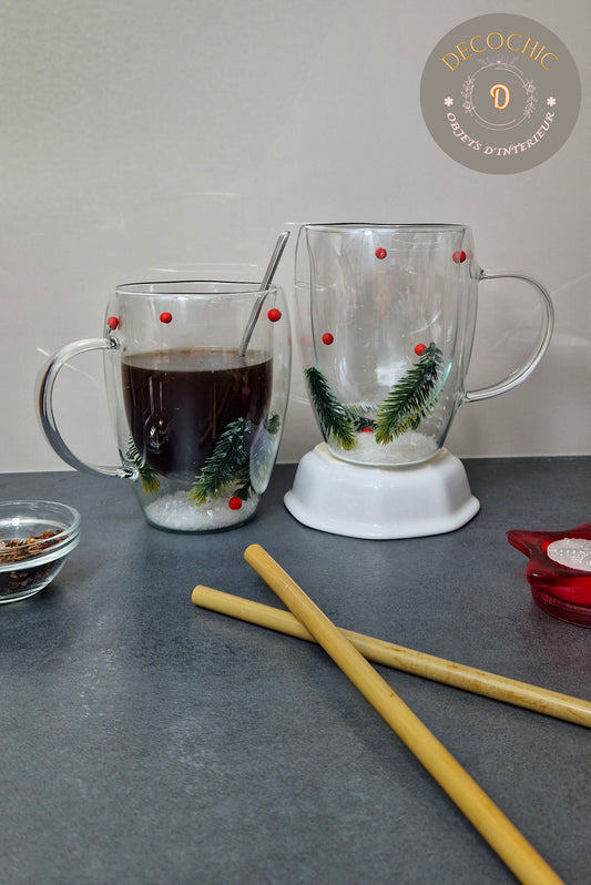 Tasse à Double Paroi "Forêt Enneigée"