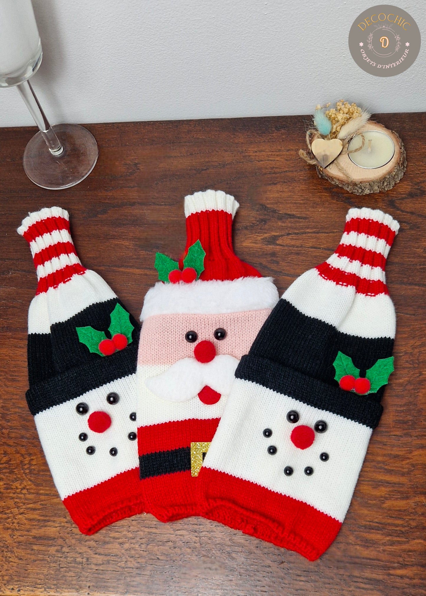 Habillage housse de Bouteille "Noël"