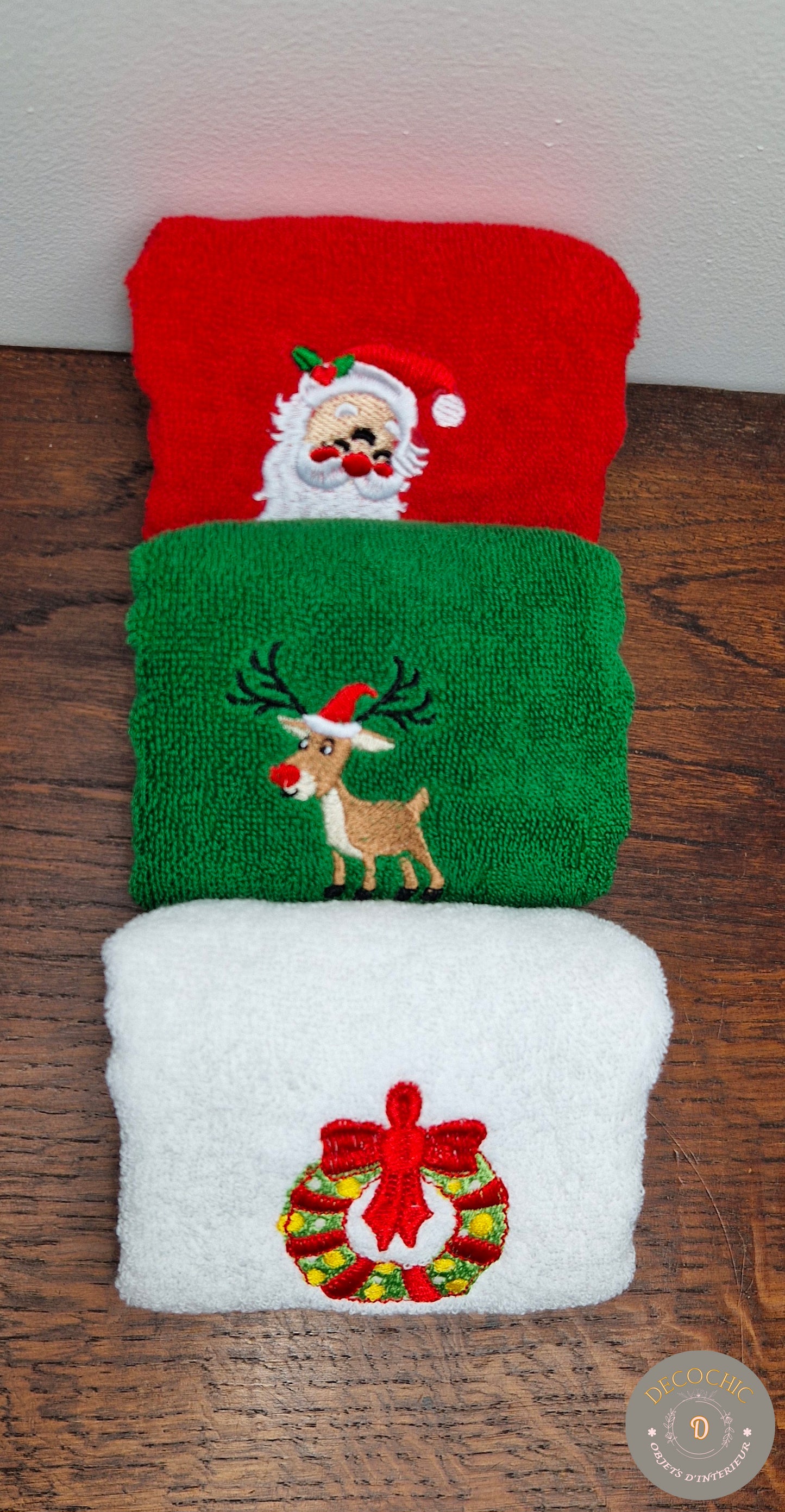 Serviettes Éponge "Noël " lot de 3