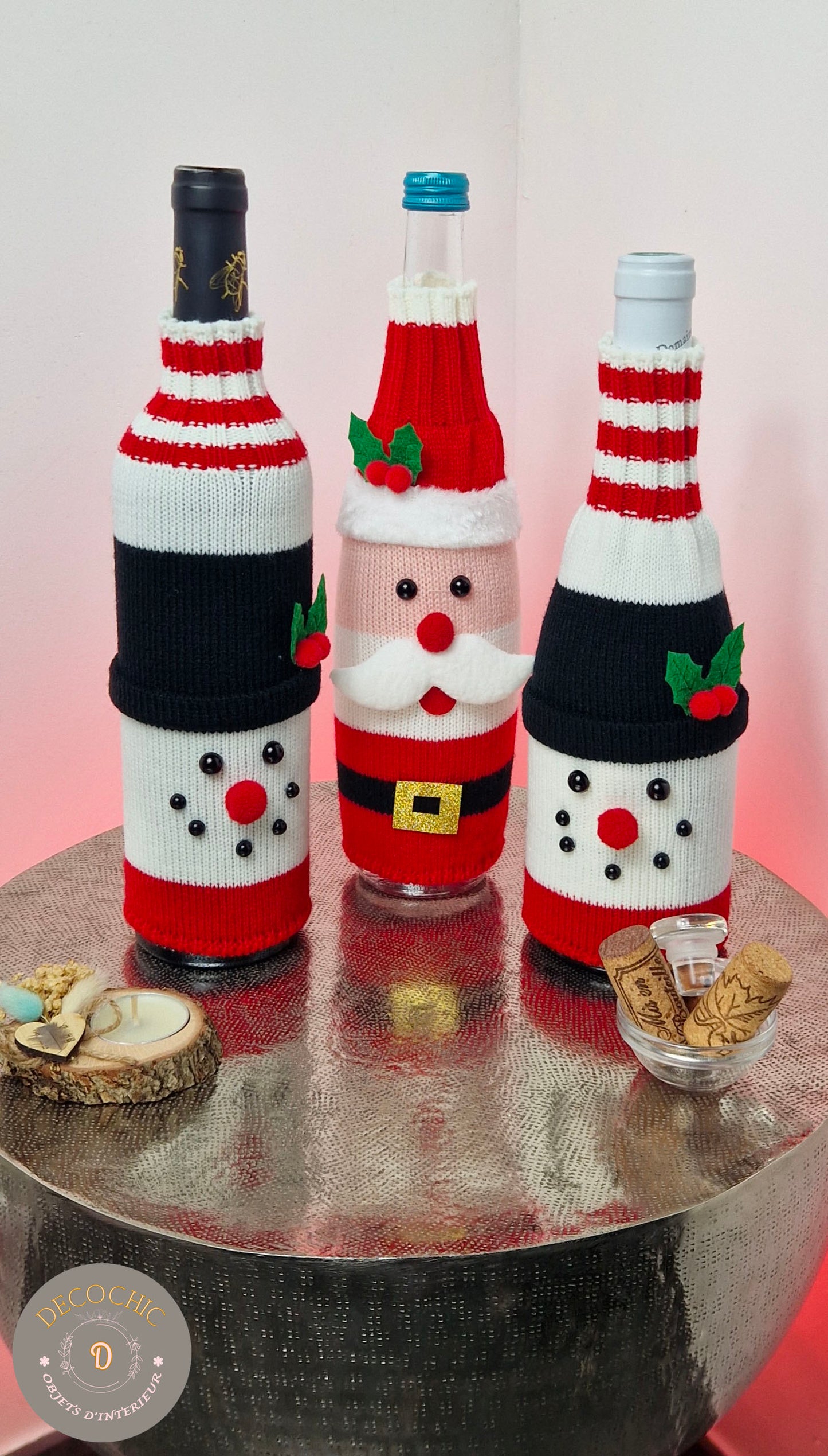 Habillage housse de Bouteille "Noël"