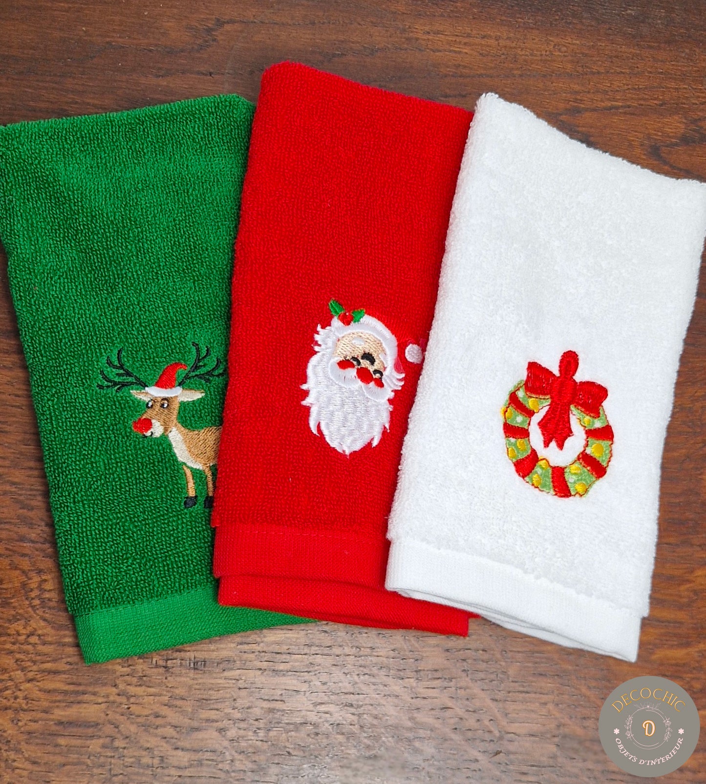Serviettes Éponge "Noël " lot de 3