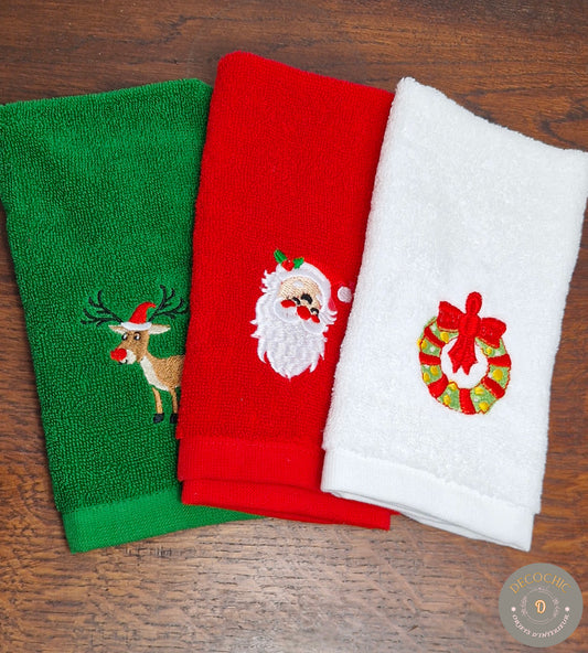 Serviettes Éponge "Noël " lot de 3