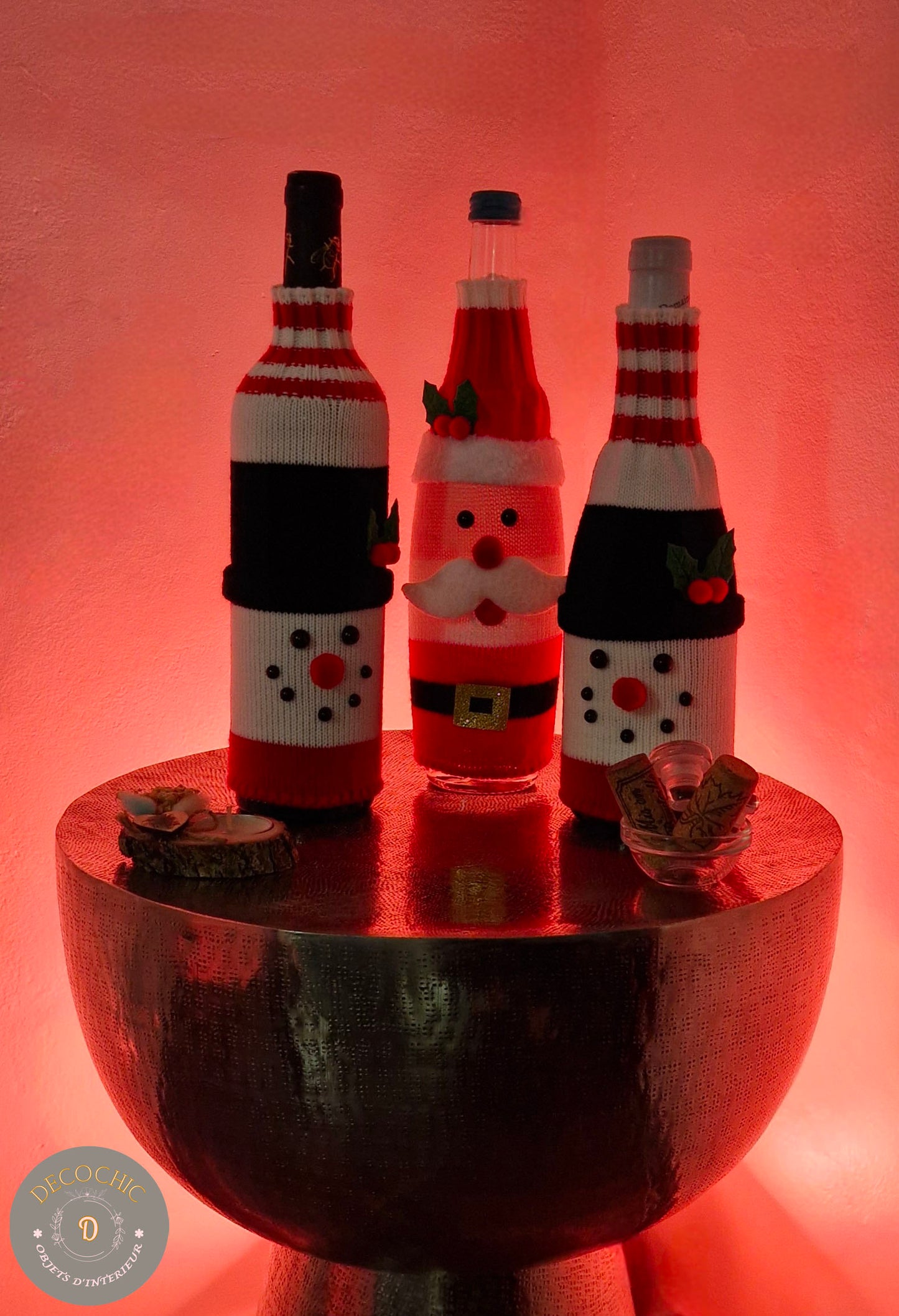 Habillage housse de Bouteille "Noël"