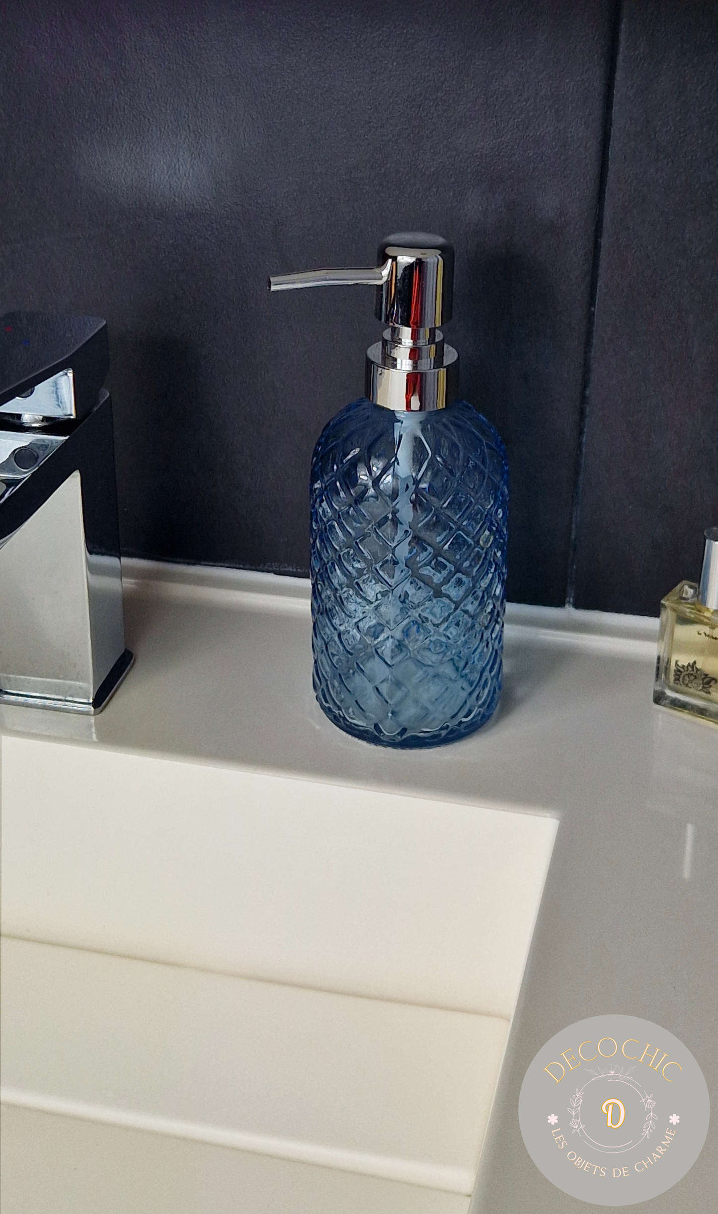 Distributeurs de Savon en Verre à Motif Diamanté