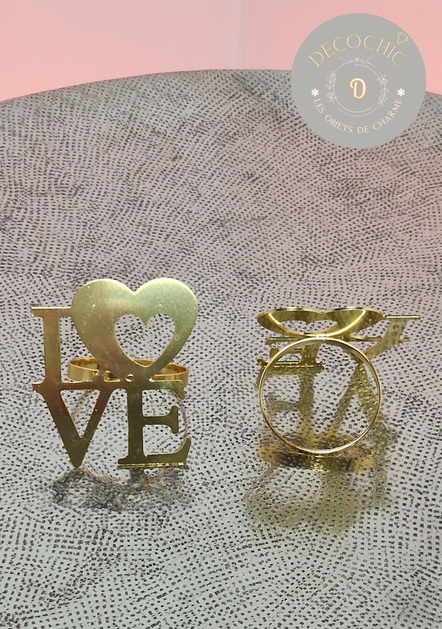 Rond de Serviette "LOVE" Doré
