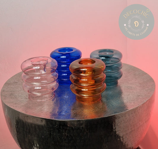 Bougeoir en Verre Coloré