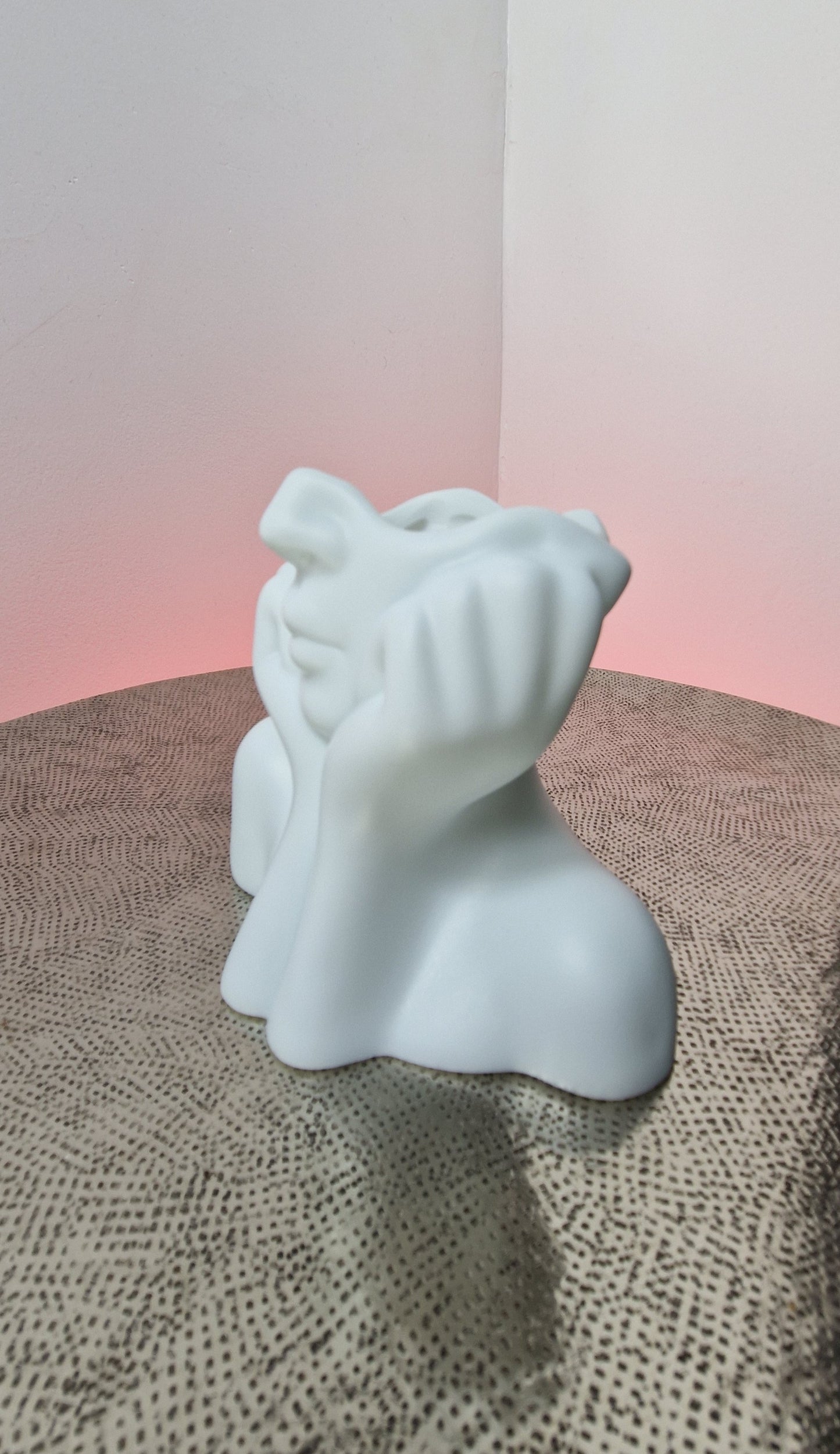 Pot Organisateur Statue Visage "Main Stylisée"