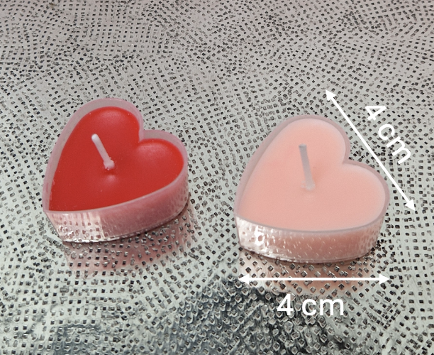 Bougies en Forme de Cœur- Lot de 9