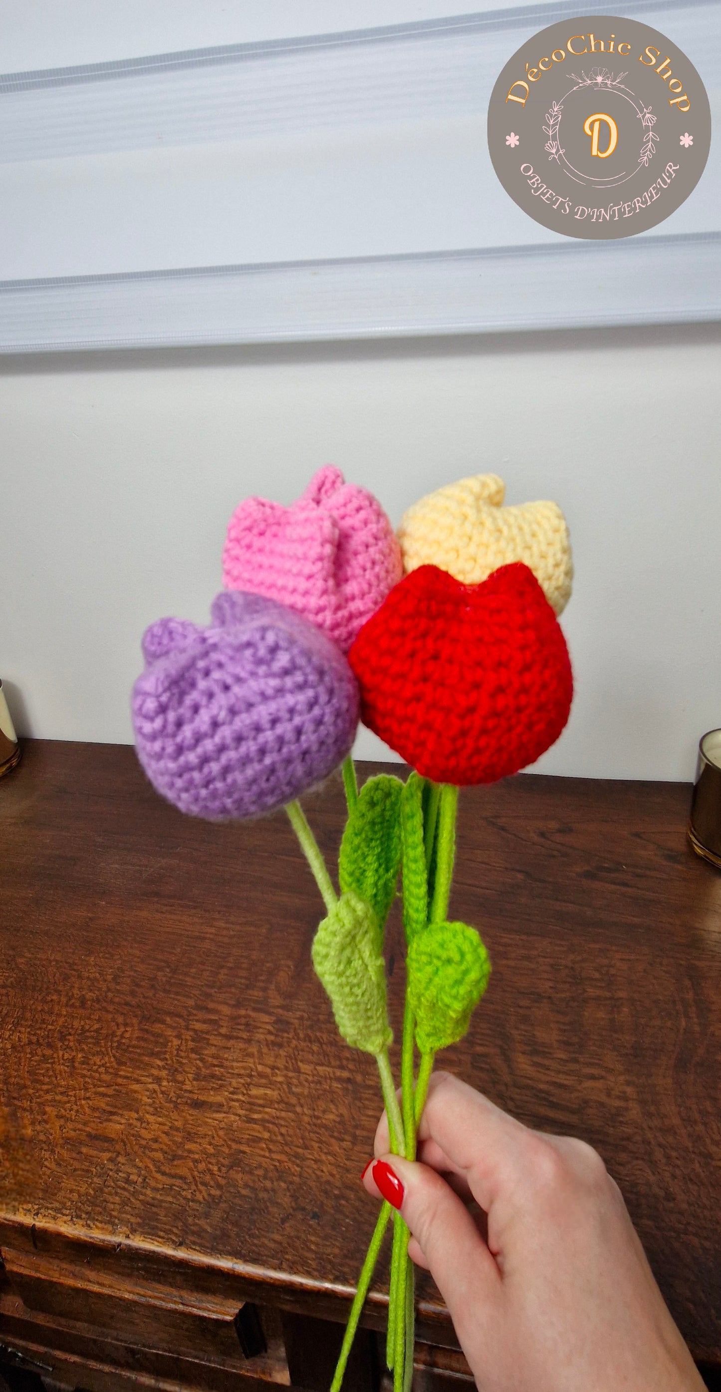 Fleurs Tricotées "Tulipes ou Cœurs"