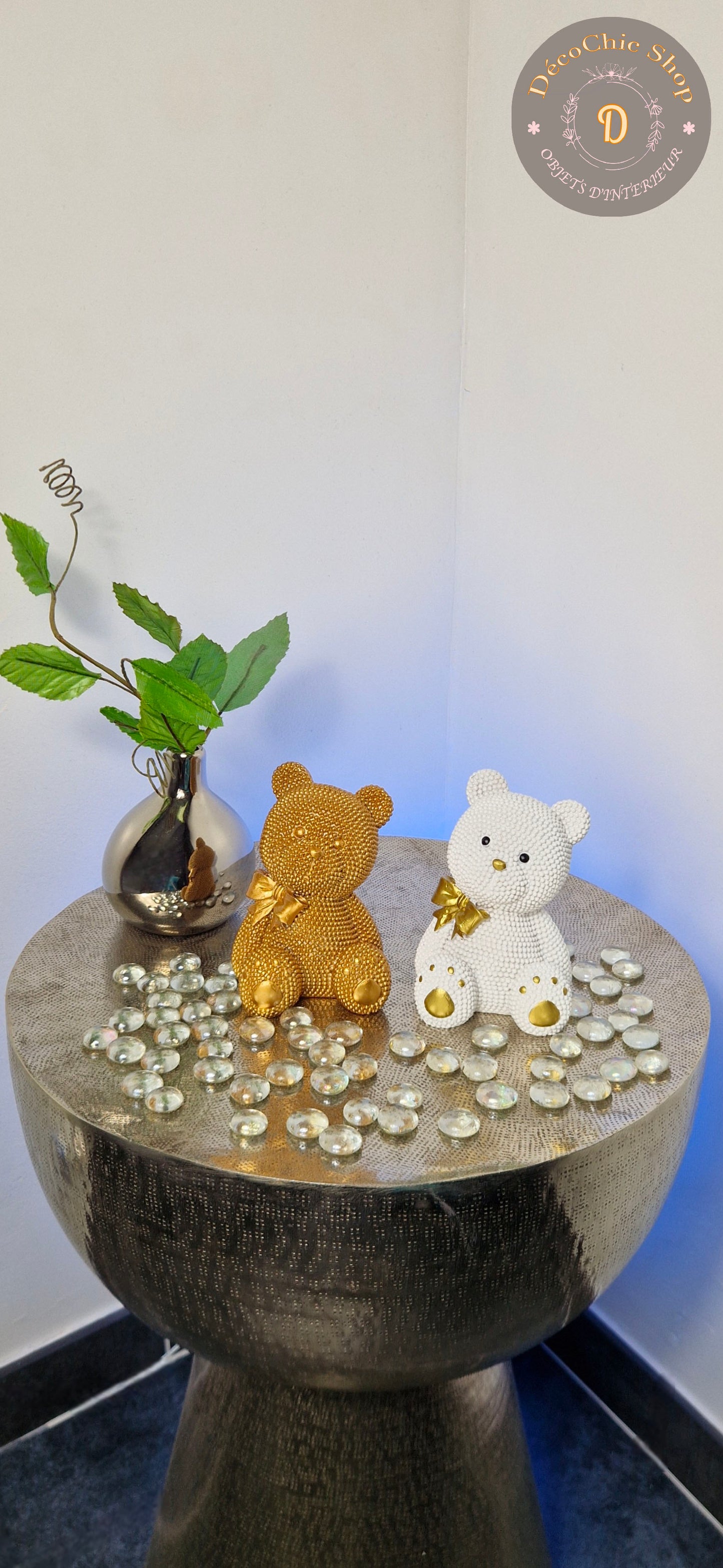 Ours Déco en Résine et Perles