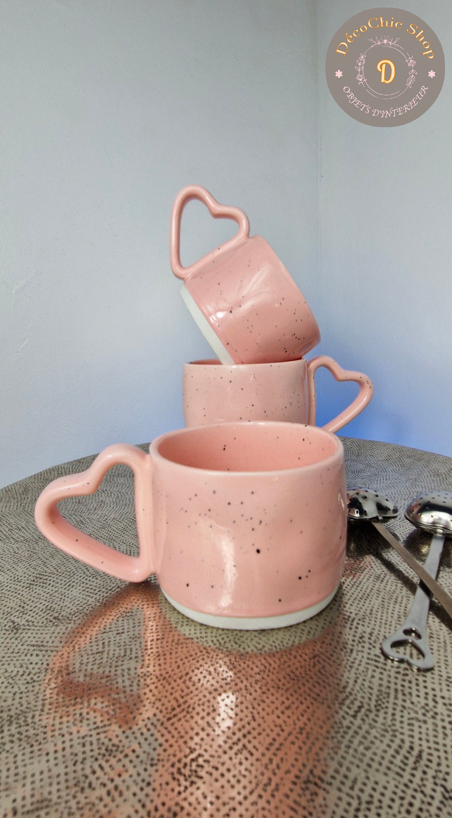 Tasse en Céramique "Cœur Rose''