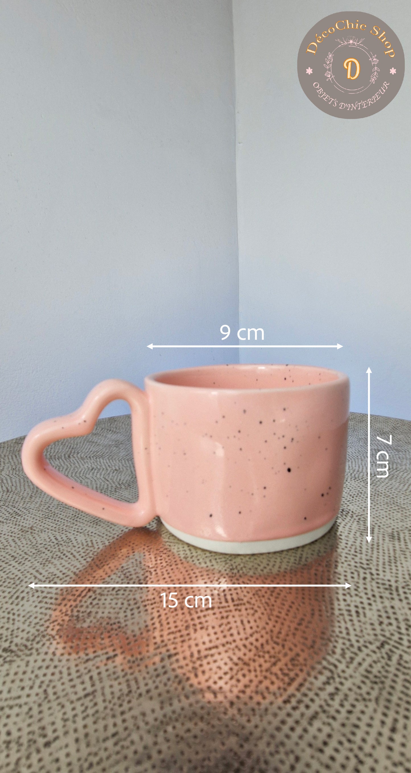 Tasse en Céramique "Cœur Rose''