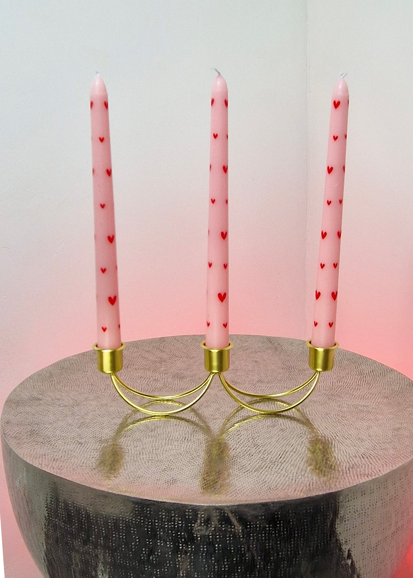 Candélabre Triple en Métal Doré