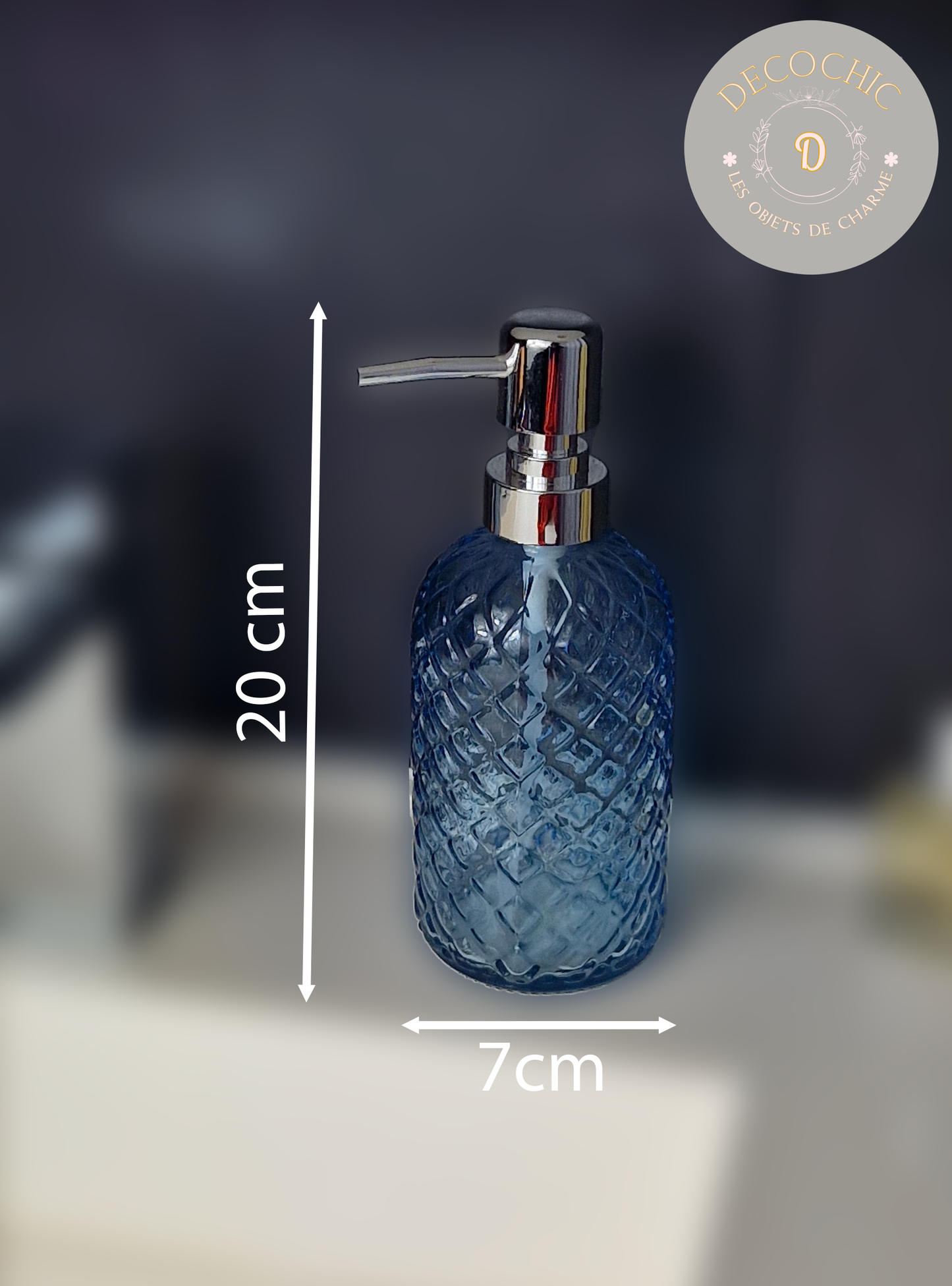 Distributeurs de Savon en Verre à Motif Diamanté