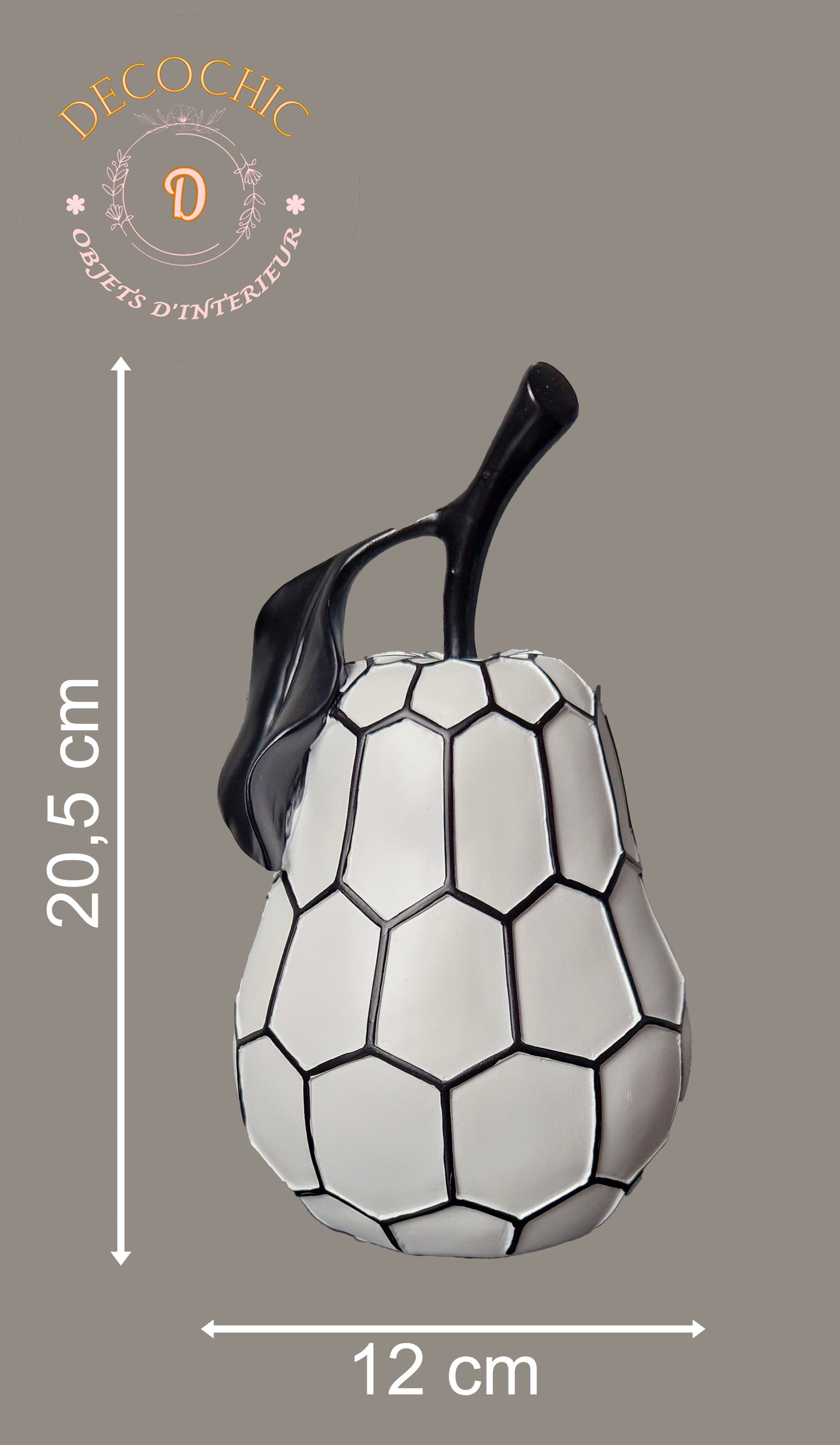 Sculpture "Pomme, Ananas ou Poire" – Décoration Graphique en Résine